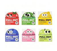 Cute Fruit Monster Pull-Out Glitter Sticky Notes, Transparent Shimmer Memo Tabs, No Residue Square Writing Tabs for Book Annotation Journal Planner Office School Study Daily Use