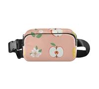 Cute Fruit Peach Trendy Waist Pack Crossbody Bag for Women Men Teenagers Waterproof Belt Bag with Adjustable Strap for Workout Running Hiking
