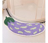 Cute Fruit Shaped Bath Mat,Plush Shower Carpet Washable Non Slip,Curved Shower Rug,Absorbent Arc Bathtub Carpet for Kids Room/Bedroom/Bathroom