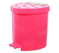 Cute Fruit-themed Mini Trash Can with Swing Lid, Plastic Tabletop Waste Bin | Removable Cover, Lightweight Bag-friendly Design, Smooth Satin Finish, Random Color