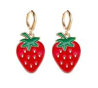 Cute Fruits Earrings Strawberry Watermelon Avocado Lemon Carrot Dangle Earrings Fruit Lover Gift Holiday Jewelry for Women, S, Zinc, No Gemstone