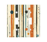 Cute Fun Polka Dots Decorative Switch Cover 2 Gang Double Toggle, Abstract Morden Circle Switchcover Wall Plate, Geometric Groovy Electrical Faceplate for Bedroom Living Room Decor