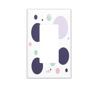 Cute Fun Polka Dots Decorative Switch Cover Plate 1 Gang Single Rocker, Abstract Morden Circle Electrical Faceplate for Bedroom Bathroom Decor, Geometric Groovy Standard Size Switchplate
