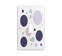 Cute Fun Polka Dots Decorative Switch Cover Plate 1 Gang Single Toggle, Abstract Morden Circle Electrical Faceplate for Bedroom Bathroom Decor, Geometric Groovy Standard Size Switchplate