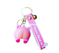 Cute Funny Animal Butt Keychain, Car Keychain Pendant, Bag Decoration, Suitable for making small gifts for friends and relatives (pig)
