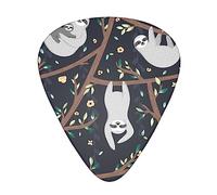 cute funny baby sloth Celluloid Guitar Picks Plectrums for Guitar Bass Ukulele 0.46mm/0.71mm/0.96mm (Pack of 12)