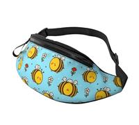 Cute Funny bee Flowers Hands-Free Bag Festival-goers 14X35CM
