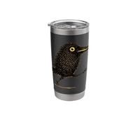Cute Funny Black Crow Character Big Eye Raven Cartoon Stainless Steel Insulated Tumbler