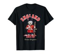 Cute Funny Bobtail Dog London King's Guard England Flag Value Graphic T-Shirt
