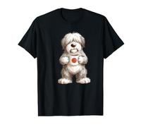Cute Funny Bobtail Puppy Dog Cup Coffee Japan Flag Value Graphic T-Shirt