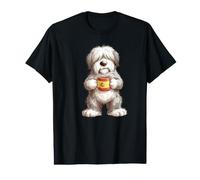 Cute Funny Bobtail Puppy Dog Cup Coffee Spain Flag Value Graphic T-Shirt