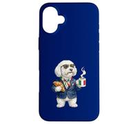 Cute Funny Bolognese Dog Mug Coffee Italy Flag Case for iPhone 16 Plus
