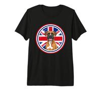 Cute Funny Boxer Dog Puppy England UK Flag Premium T-Shirt