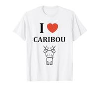 Cute Funny caribous Animals Little Simple i Love Caribou T-Shirt
