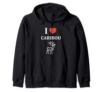 Cute Funny caribous animals little simple i love caribou Zip Hoodie