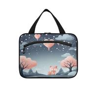 Cute Funny Cartoon Fox Hanging Travel Toiletry Cosmetic Makeup Bag Large Capacity Foldable Storage Wash Bags for Women Girls Bathroom