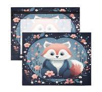 Cute Funny Cartoon Red Panda 3 Ring Binder Clear Binders Pencil Pouches Bags Case(2 Pack)