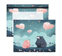 Cute Funny Cartoon Sloth Bear 3 Ring Binder Clear Binders Pencil Pouches Bags Case(2 Pack)