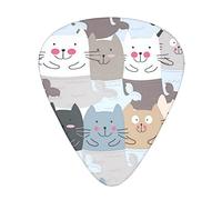 Cute Funny Cats Pattern Guitar Paddle Set Of 12, Suitable For Guitar, Yukri, 3 Thicknesses