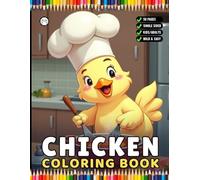 Cute Funny Chicken Coloring Book Gift for Adults Kids Boys Girls Teens Bold and Easy Chicken Bird Coloring Sheets for Children Easy Coloring Pages for ... Book Rooster Farm Animal Coloring Book