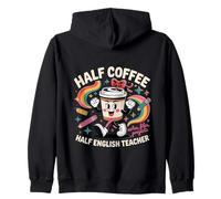 Cute Funny Coffee Lover English Teacher School Men Women Zip Hoodie