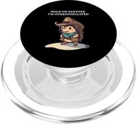 Cute Funny Cowboy Hedgehog Hold On Partner I'm Overstimulated PopSockets PopGrip for MagSafe