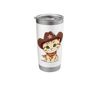 Cute Funny Cowboy Kitten Stainless Steel Insulated Tumbler