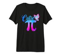 Cute & Funny Cutie Pi Math Pie Butterfly Adorable Math Pun Premium T-Shirt
