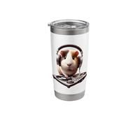 Cute Funny DJ Guinea Pig Music Party Record Player Stainless Steel Insulated Tumbler