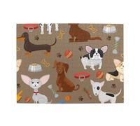 Cute Funny Dogs Pattern Adults 500 Pieces Puzzles-Jigsaw Wooden Puzzle for Adults Elderly