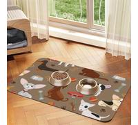 Cute Funny Dogs Pattern,Waterproof Pet Feeding Mat,PU Leather Placemats for Cat Dog Water Bowl,Food Mats,40x60cm