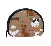 Cute Funny Dogs Pattern, Women's Storage Bag Shell Makeup Bag Small Coin Purse Shell Change Pouch