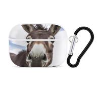 Cute Funny Donkey AirPod Pro Case, Anti Scratch Hard PC Cover with Keychain, AirPod Pro 2nd/1st Case Accessories for Women Men, White-Style