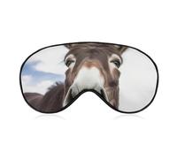 Cute Funny Donkey Eye Mask for Women & Men, Breathable & Adjustable Eye Cover, Ultra Soft Sleep Mask, Lightweight Travel Blindfold for Airplane, Nap, Night Sleeping