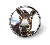 Cute Funny Donkey Round Badge for Men Women, Durable & Stylish Lapel Pins, Lightweight Metal Badges for Shirts, Jackets, Hats
