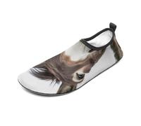 Cute Funny Donkey Water Shoes for Men Women, Lightweight Stretch Swim Shoes with Anti-Slip Rubber Sole, Quick-Dry Aqua Socks for Pool, Beach, Surfing, Style, 8 Women/8 Men