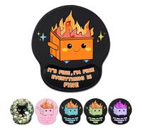 Cute Funny Ergonomic Mouse Pad with Wrist Support, Dumpster on Fire Gel Mouse Pads Wrist Rest, Comfortable Pain Relief Mousepad with Non-Slip PU Base for Gaming Work Desk Accessories Office Decor