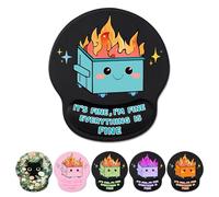 Cute Funny Ergonomic Mouse Pad Wrist Support, Dumpster on Fire Gel Mouse Pads with Wrist Rest, Comfortable Pain Relief Mousepad with Non-Slip PU Base for Gaming Work Desk Accessories Office Decor