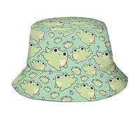 Cute Funny Frog Bucket Hat Packable Cap Beach Sun Hat Fishing Hat for Women Teen Girls Adult…