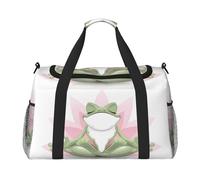 Cute Funny Frog Doing Yoga Lightweight Waterproof Large Capacity Handheld Shoulder Crossbody Travel Bag Personal Belongings Organizer Bag