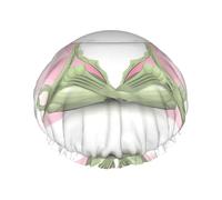 Cute Funny Frog Doing Yoga Print Shower Cap - Reusable, Double Layer, Hotel Travel Essentials, Salon Shower Hat Accessories One Size