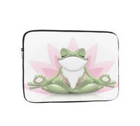 Cute Funny Frog Doing Yoga Printed Laptop Sleeve for Men Women 12 inch Shockproof Laptop Case Bag for Travel Office School
