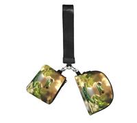 Cute Funny Frog Doing Yoga Wristlet Keychain Wallet Pouch with Strap Double Zipper Small Coin Purse Portable Wrist Bag for Travel Gym Daily Use