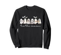 Cute Funny Ghosts Reading Books Tis The Season Halloween Sweatshirt