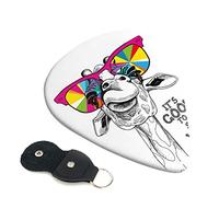 Cute Funny Giraffe Guitar Plectrum 6-Piece Set For Acoustic Guitar, Electric Guitar, Bass, Ukulele - Thin, Medium And Thick