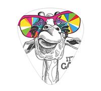 cute funny giraffe The guitar pick, for acoustic, electric, bass guitars - natural touch, 12 pack, multi-color.