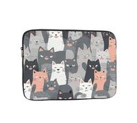 Cute Funny Grey Cats Pattern Laptop Sleeve for Women Men, 10 Inch Waterproof Laptop Bag Lightweight Notebook Computer Cover Bag
