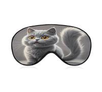 Cute Funny Grey Cats Pattern Sleep Mask for Women Men Soft Breathable Eye Masks Light Blocking Sleeping Mask for Side Sleeper Eye Cover Night Blindfold Sleep Shade Cover for Sleeping Travel Nap