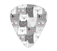 Cute Funny Grey Cats Pattern The guitar pick, for acoustic, electric, bass guitars - natural touch, 12 pack, multi-color.