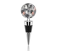 Cute Funny Grey Cats Pattern Wine Bottle Stopper Leak-Proof And Reusable Wine Saver Wine And Beverage Bottle Stopper Decorative Wine Bottle Stopper Wine Gifts for Men Dad